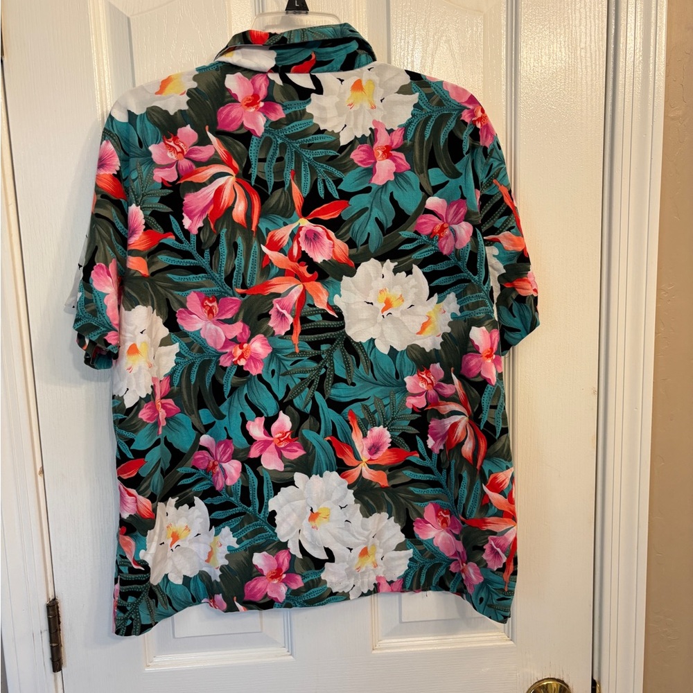 Hilo Hattie Hawaii Vibrant Floral Button Down Shirt Women’s Large Vintage - Picture 2 of 7